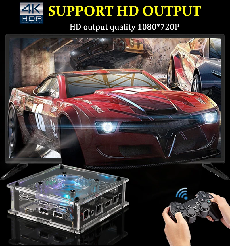 Ретро Wi-Fi супер консоль X Pro Max видео игровая 4K HD выход S905X процессор двойная