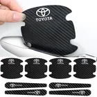 Наклейки на дверь автомобиля из углеродного волокна для Toyota Hilux Corolla, Aygo Sequoia Hiace Camry Crown Prado Tacoma Prius CHR Venza Rav4