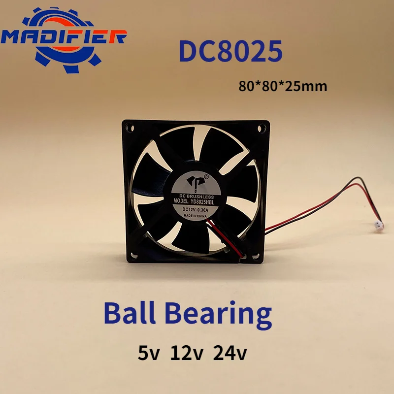 Вентилятор охлаждения Dc8025 с двойным шарикоподшипником инвертор двигателя