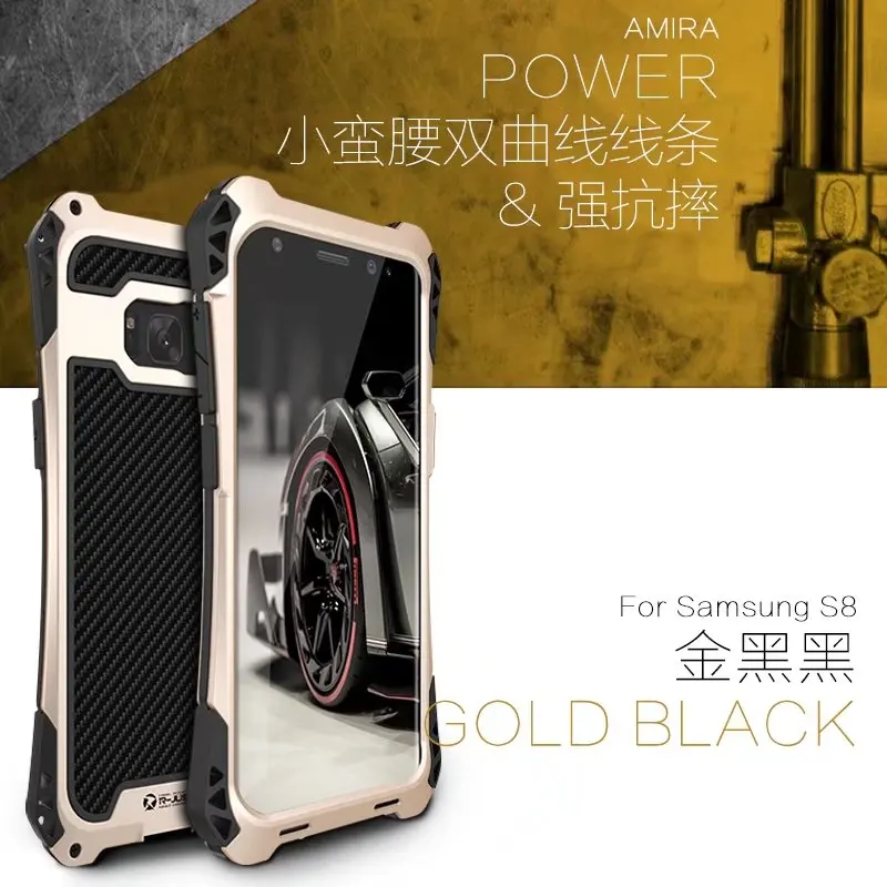 R-JUST чехол для samsung 10 Plus S9 S8 S7 Edge чехол панцири King алюминиевый карбоновый противоударный чехол для Galaxy Note 8 9 10Coque
