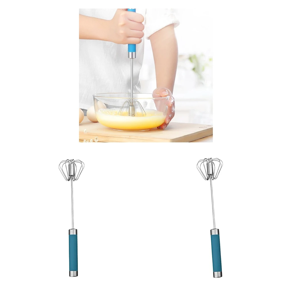 

2pcs Stainless Steel Manual Whisk for Home Milk Cake Milk Frother