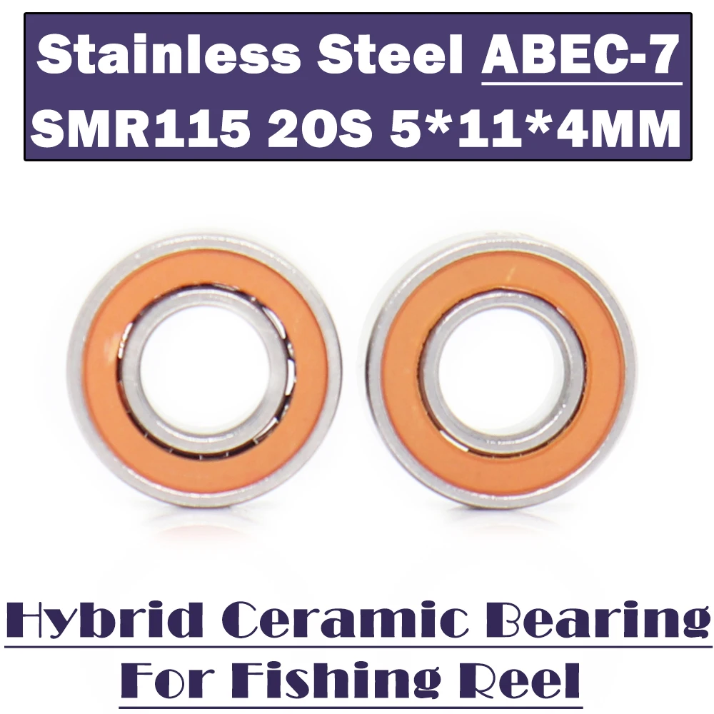 

SMR115 2OS Bearing 5*11*4 mm CB ABEC-7 ( 2 PCS ) Stainless Steel Hybrid Ceramic Bearing Ocean Fishing Ball Bearings SMR115C