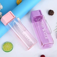 brief square tea milk fruit water bottle 480ml for water bottles drink with rope transparent water bottle sport heat resistant