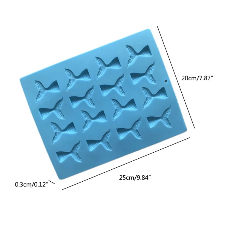 

D0LC Fishtail Water Drop Silicone Mold Cake Baking Pudding Jelly Silicone Mold Handmade Soap Mold Diy Epoxy Jewelry Making