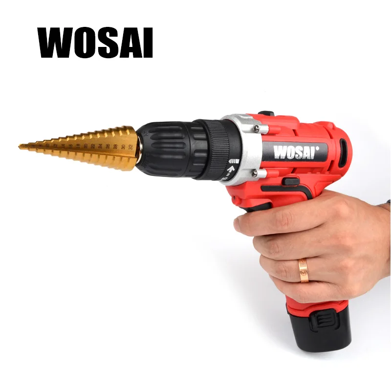 WOSAI 3 шт. HSS титановое покрытие ступенчатое сверло электроинструменты для