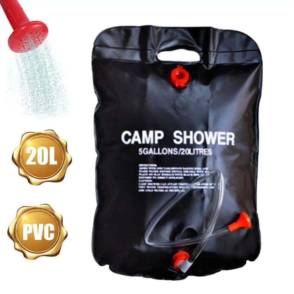 

Portable Outdoor Solar Shower Bag Camping Shower Bag With Removable Hose And Switchable Adjustable Shower Head Shower Bag