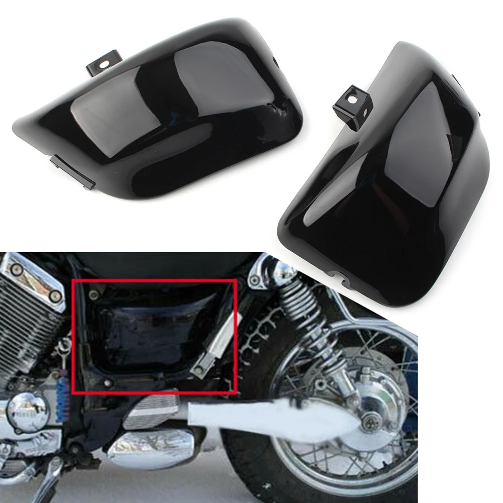2Pcs Motorcycle ABS Fairing Side Battery Cover Protective Guard for Yamaha Virago 400 500 535 XV400 XV500 XV535 Gloss Black
