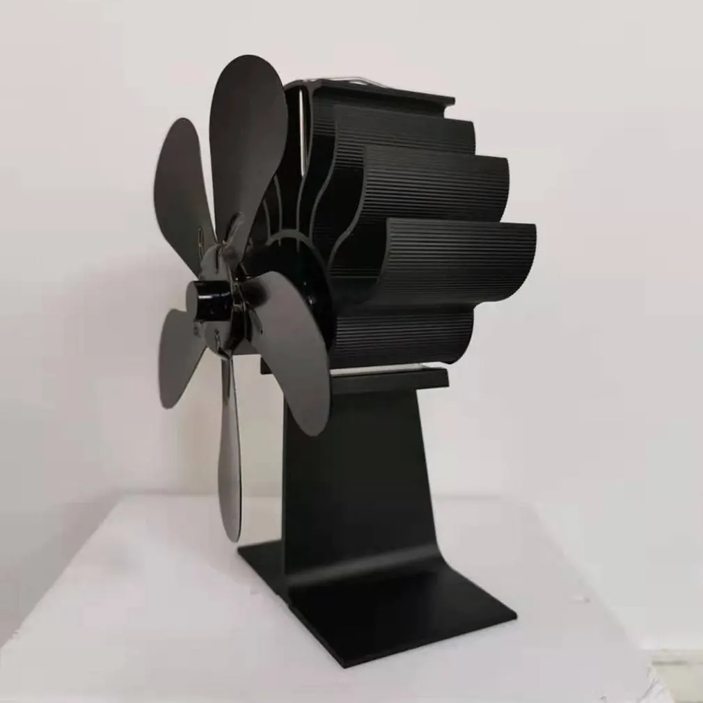 

5 Blades Thermal Power Fireplace Fan Heat Powered Wood Stove Fan For Wood/Log Burner Heat Distribution Part Accessory