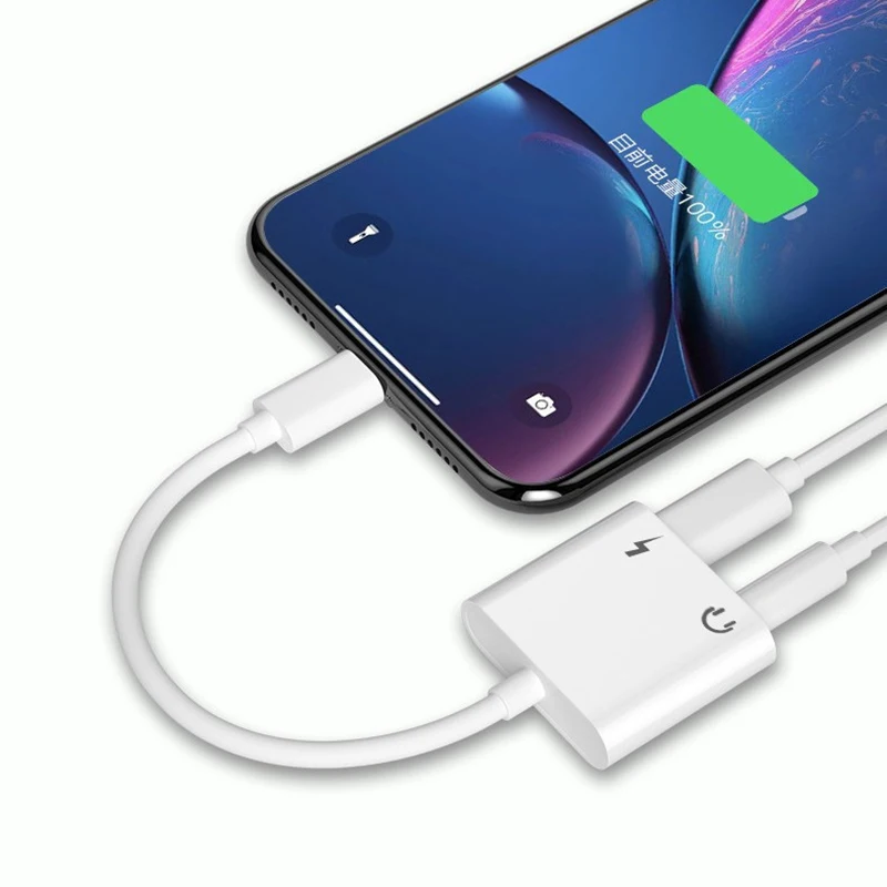 2 в 1 зарядный аудиоадаптер для IPhone 7 8 XS MAX XR 3 5 мм разъем Aux наушники музыкальный