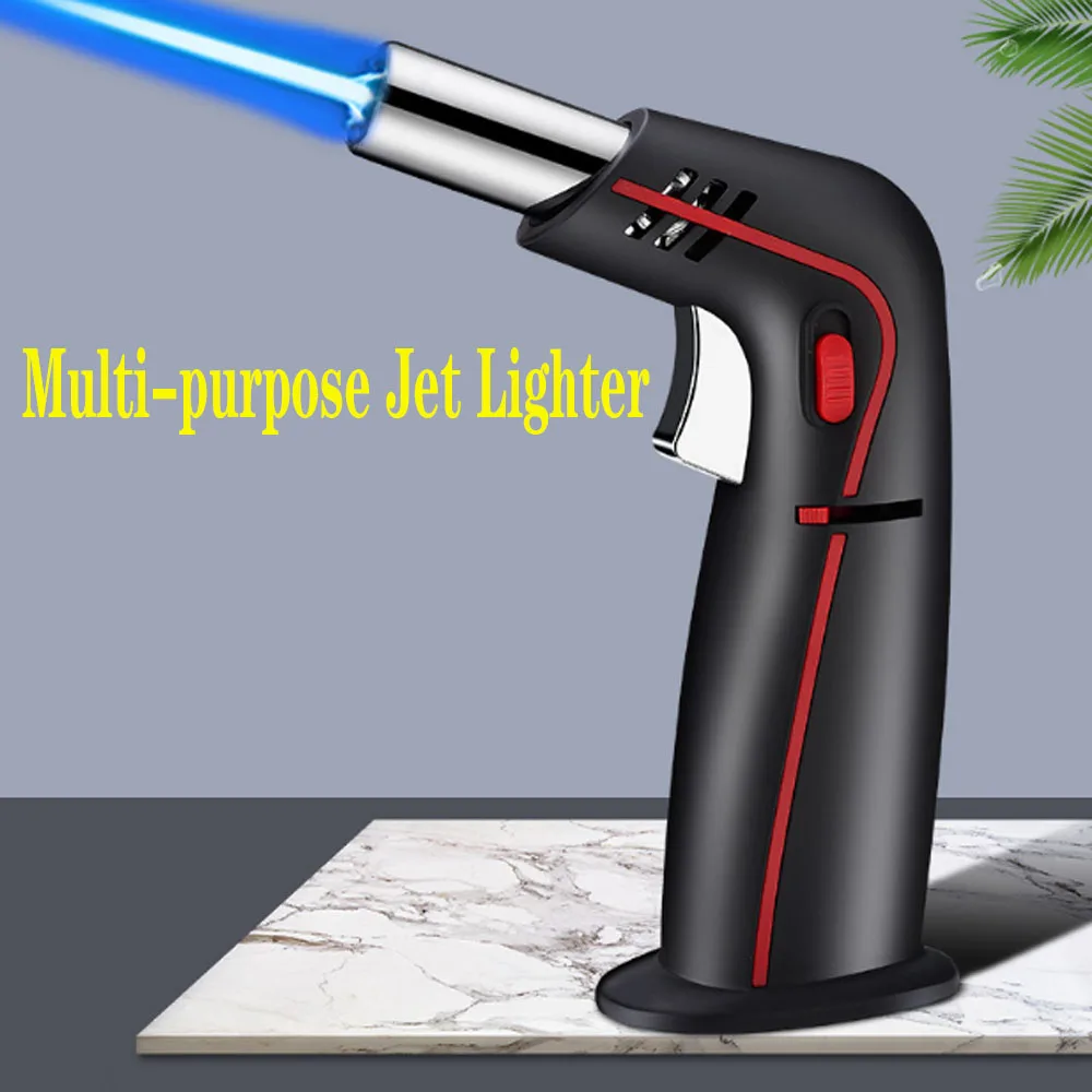 

Multi-Purpose Gas Torch Cigar Lighter Outdoor BBQ Kitchen Cooking Jet Lighter Portable Welding Torch Factory Direct Sales