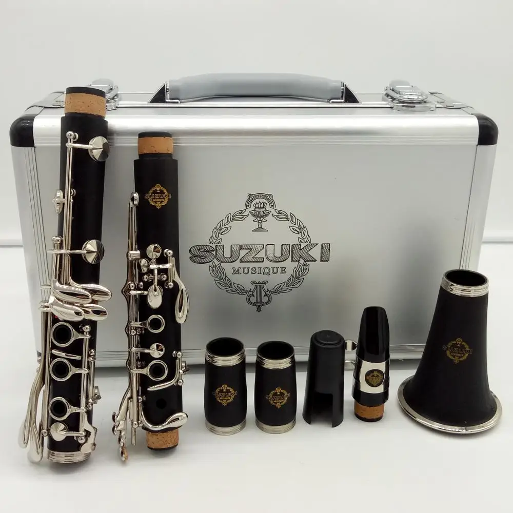 

New MFC Professional Bb Clarinet Bakelite Clarinets Nickel Silver Key Musical Instruments Case Mouthpiece Reeds