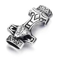 stainless steel connector viking hammer snake charms polished 12x6mm hole bracelet component diy accessories jewelry making