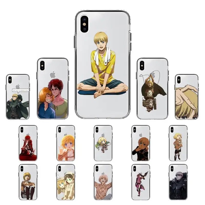 

YNDFCNB Armin Arlert Attack On Titan Phone Case for iPhone 11 12 13 mini pro XS MAX 8 7 6 6S Plus X 5S SE 2020 XR cover