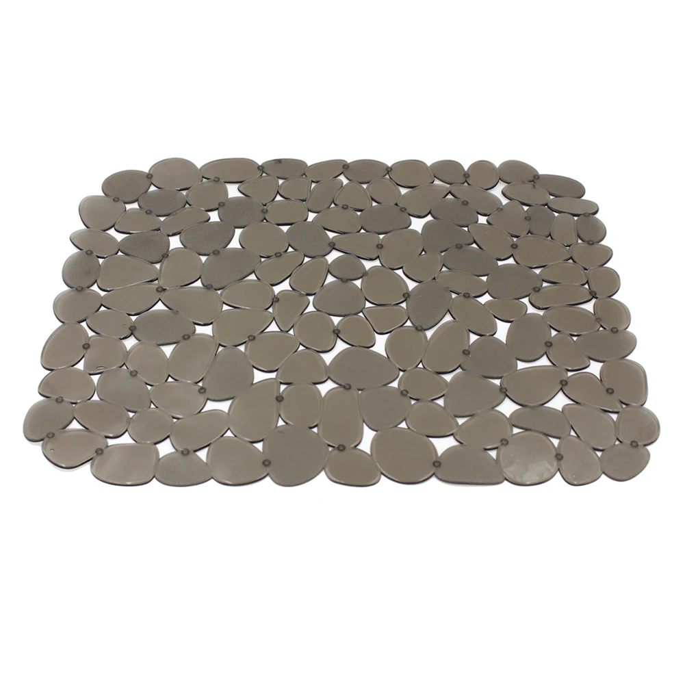 

30*40cm Adjustable Kitchen Sink Dish Drying Mat Soft Plastic Sink Protector Pebble Design Sink Protector Transparent/Black