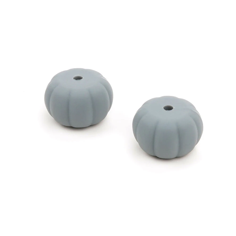 LOFCA-cuentas de calabaza de silicona sin BPA, 10 piezas para morder, collar redondo, cuentas de dentici&oacute;n para masticar, piezas de joyer&iacute;a DIY de grado alimenticio-3