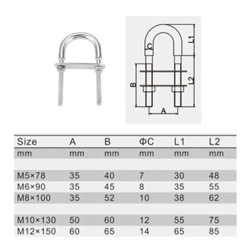 304 нержавеющая сталь морской Канат такелаж лук кормовой глаз u-болт оборудование