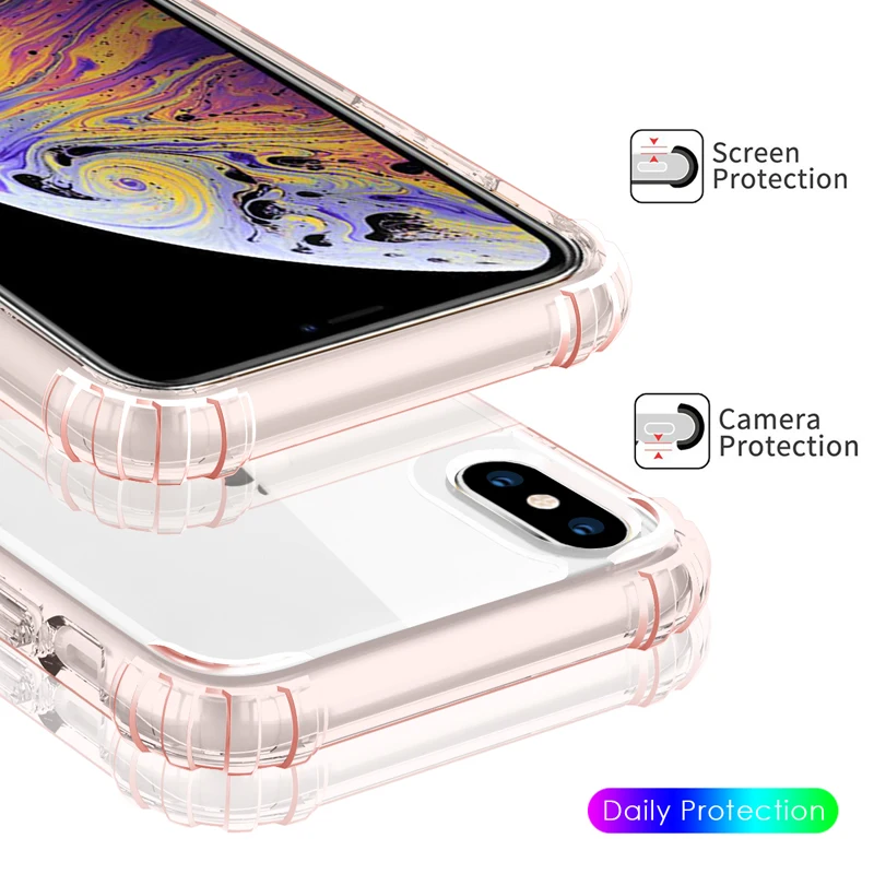 Прозрачный чехол для iPhone XS XR, тонкий противоударный акриловый чехол из ТПУ с кристаллами для телефона Apple iPhone XS Max, полностью защитный чехол