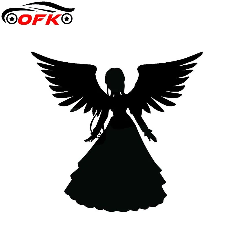 

Angel Is A Charming Princess Cute Silhoutte Design Covering The Body Decal Car Sticker Black/Silver 13.7*12.8CM