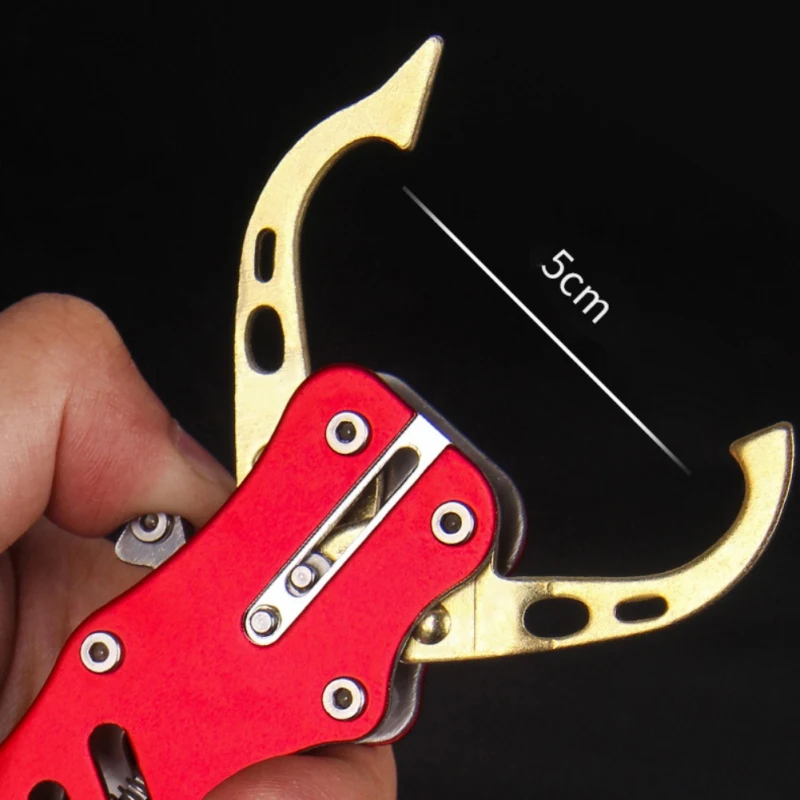 

Stainless Steel Fish Lip Gripper Grabber Fishing Grip Tackle Clip Curved Mouth Control Fishing Tool With Lanyard