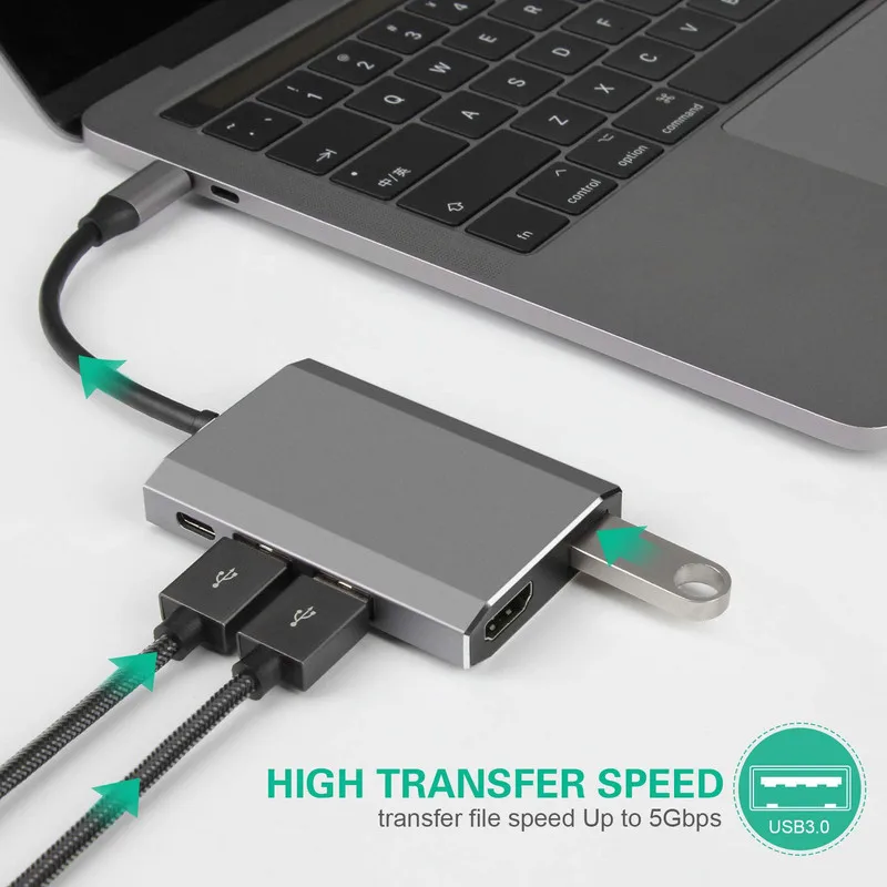 BKSCY USB C HUB к Usb 3 0 HDMI Thunderbolt адаптер для MacBook Samsung Galaxy S9 Huawei P20 Mate 20 Pro Type HUB|Кабели HDMI| |