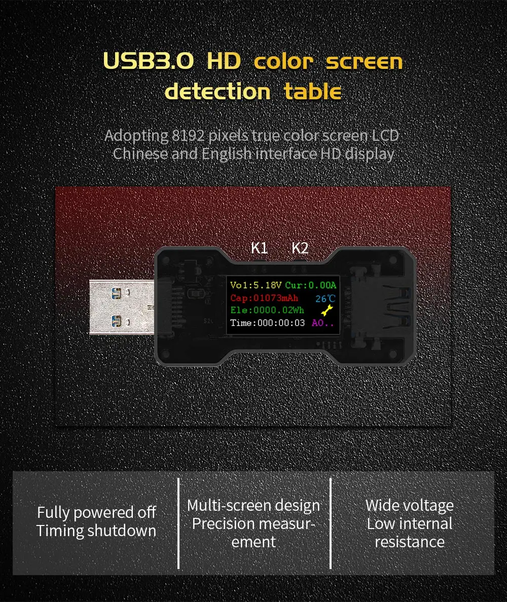 

USB tester voltmeter amperimetro current voltage DC meter amp volt ammeter detector qc3.0 power bank charger indicator FNB18