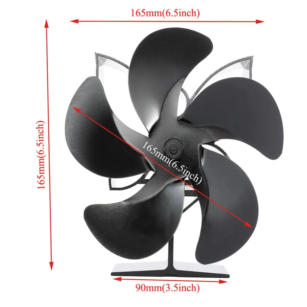 

4 Blades Heat Powered Stove Fan Log Wood Burner Ecofan Quiet Black Home Fireplace Fan Efficient Heat Distribution