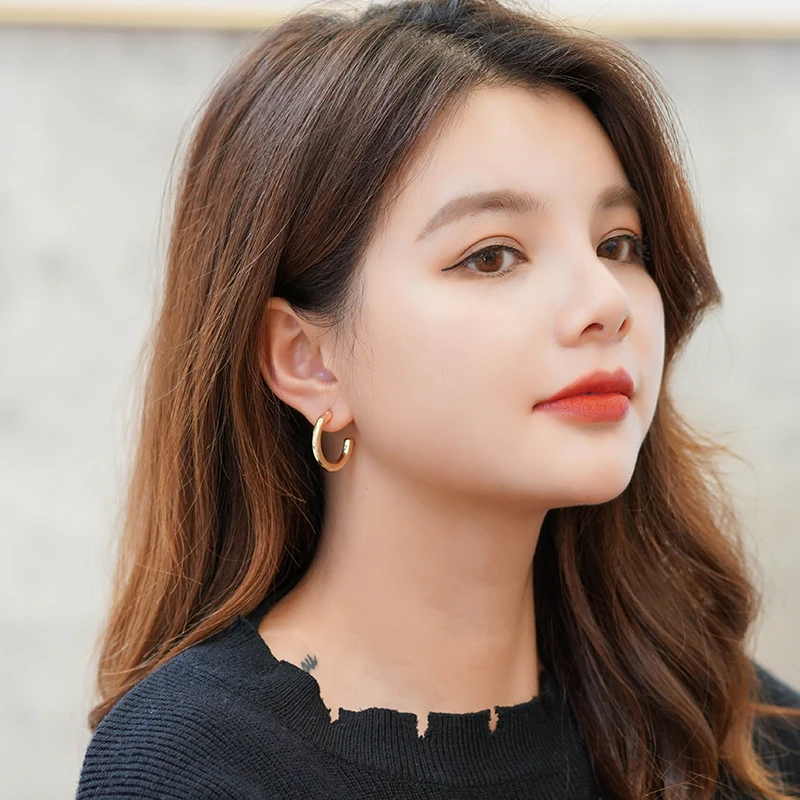 Женские сережки-подвески Xinwei круглые сережки из сплава с геометрическим узором