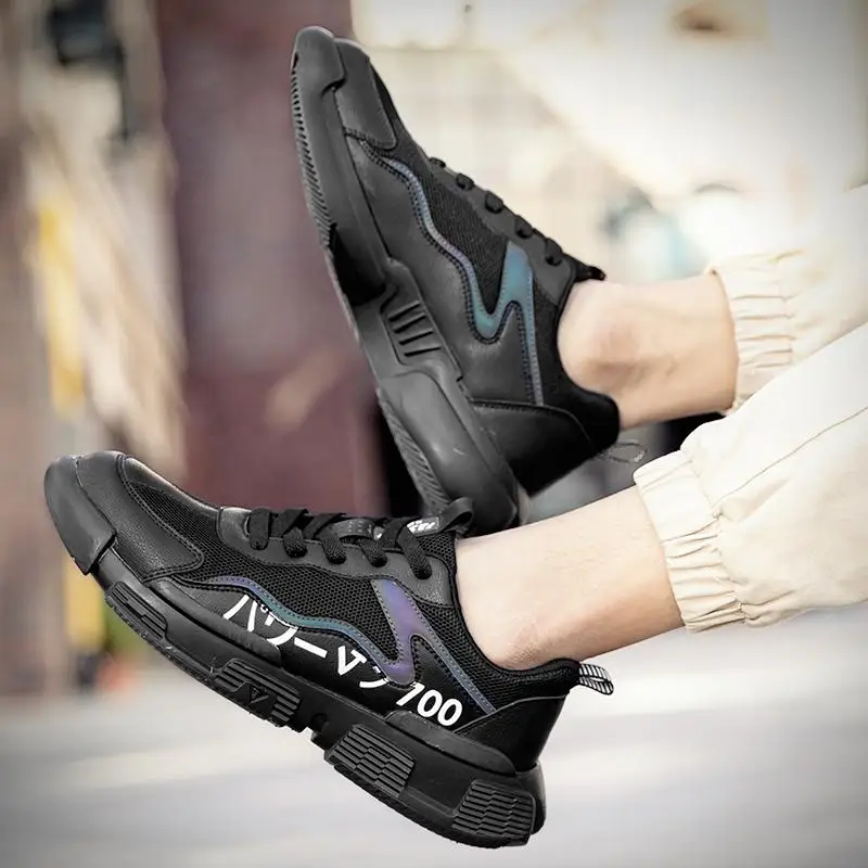 

Outdoor Dad Shoes Men Running Shoes Korean Version Breathable Nonslip Platform Sneakers Man Cushioning Thick Sole Sports Shoes