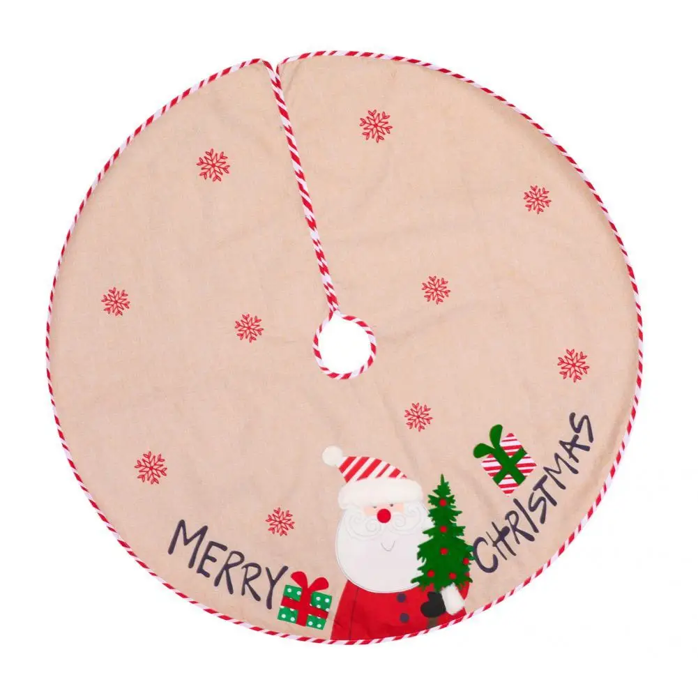 

Foldable Useful Rustic Christmas Decorations Skirt Fabric Christmas Tree Skirt Easy to Use for Party