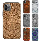 Чехол из ТПУ для iPhone 12, 13 Pro Max, mini, X, XR, XS Max, 6S, 7, 8 Plus, SE 2020, 11 Pro Max, с календарем майя и деревянным узором