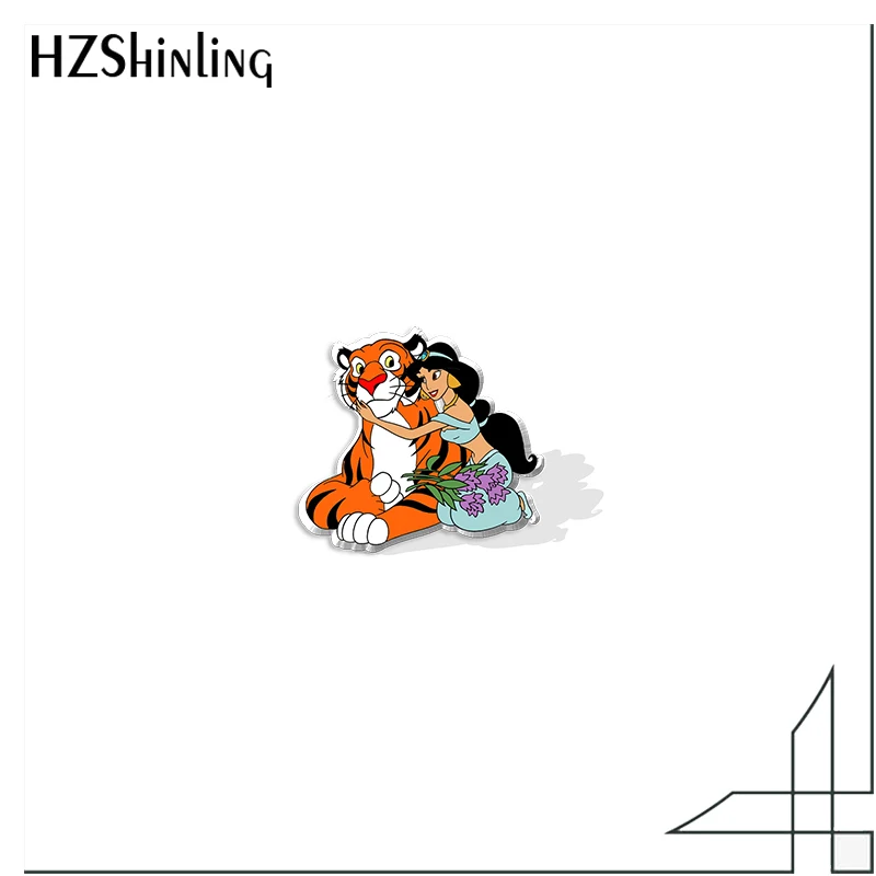 Аладдина Джина Мультяшные жасминовые акриловые булавки для лацканов эпоксидные