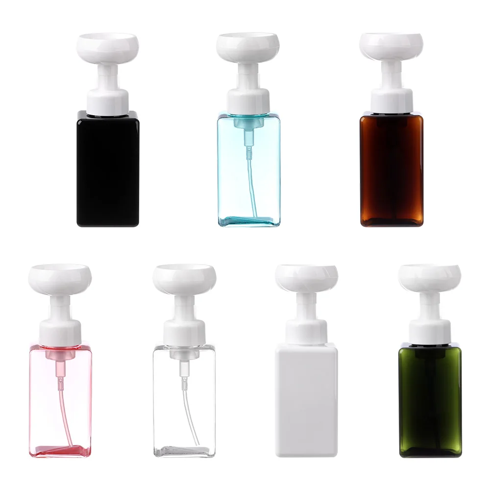 

450ML Soap Bottle Foaming Lotions Refillable Bottle Flower Pump Head Soap Shampoo Shower Gel Cosmetic Empty Bottle Dispenser
