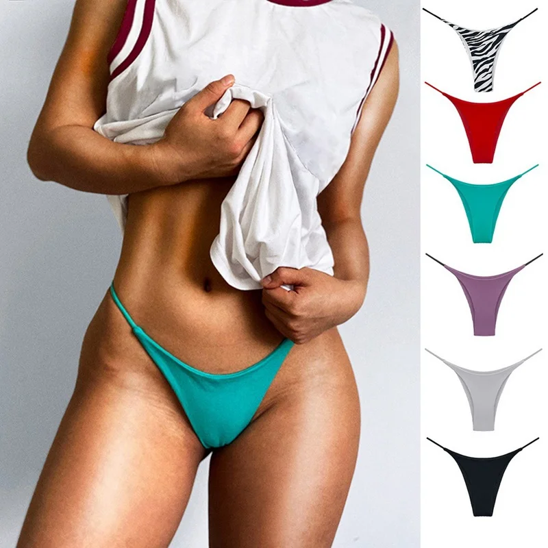 

WENYUJH G-string Panties Women's Underwear Sexy Panties Female Underpants Thong Solid Color Pantys Lingerie S-XL Low-Rise Design