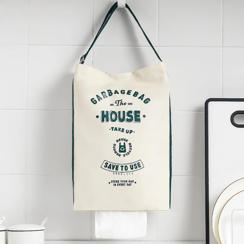 

2pcs Durable and Reusable Garbage Bags Cloth Tote Bags for Home (White + Khaki)