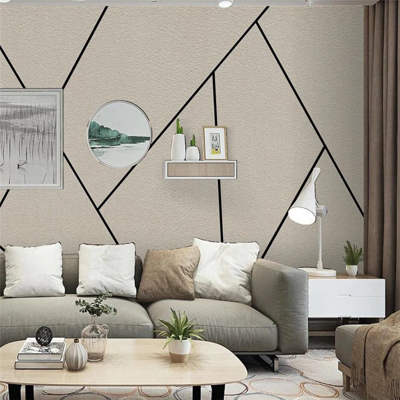 

beibehang Custom wallpaper 3d mural Nordic minimalist personality abstract geometric line square TV wall papers home decor mural