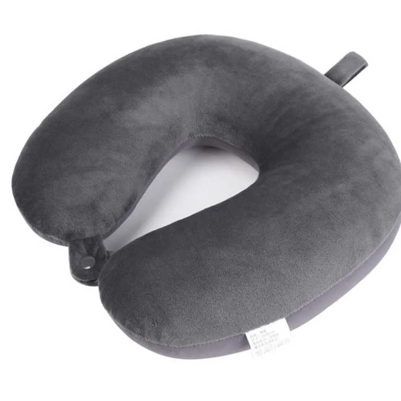 dark grey foam B U-образная дорожная подушка для самолета с эффектом памяти, подушка для шеи, аксессуары для путешествий, удобные подушки для сна, домашний текстиль - Цвет: dark grey foam B
