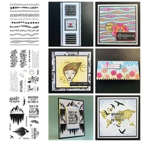 68 inch clear silicone stamps doodle borders words number adventure element diy scrapbooking making template 2021 hot sale