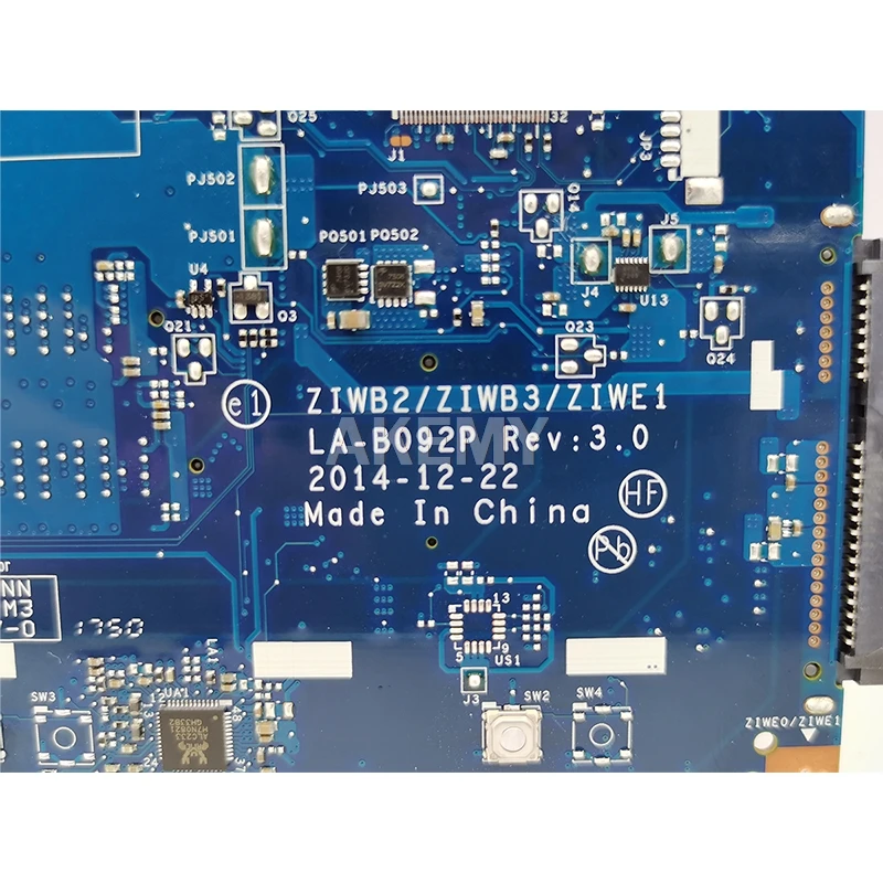 

New ZIWB2/ZIWB3/ZIWE1 LA-B092P For Lenovo B50-70 Laptop Motherboard SR1EN I3-4030U i3-4005 DDR3L 100% Tested