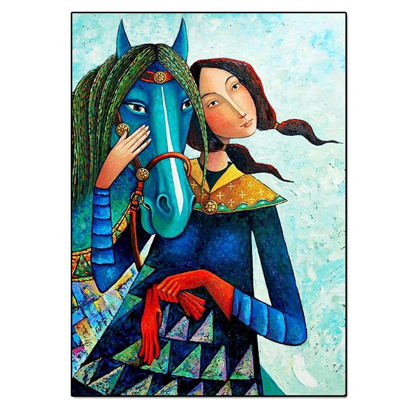 

Живопись "Забавная монгольская женщина и ребенок делают китайское кунг-фу" Estmo ART