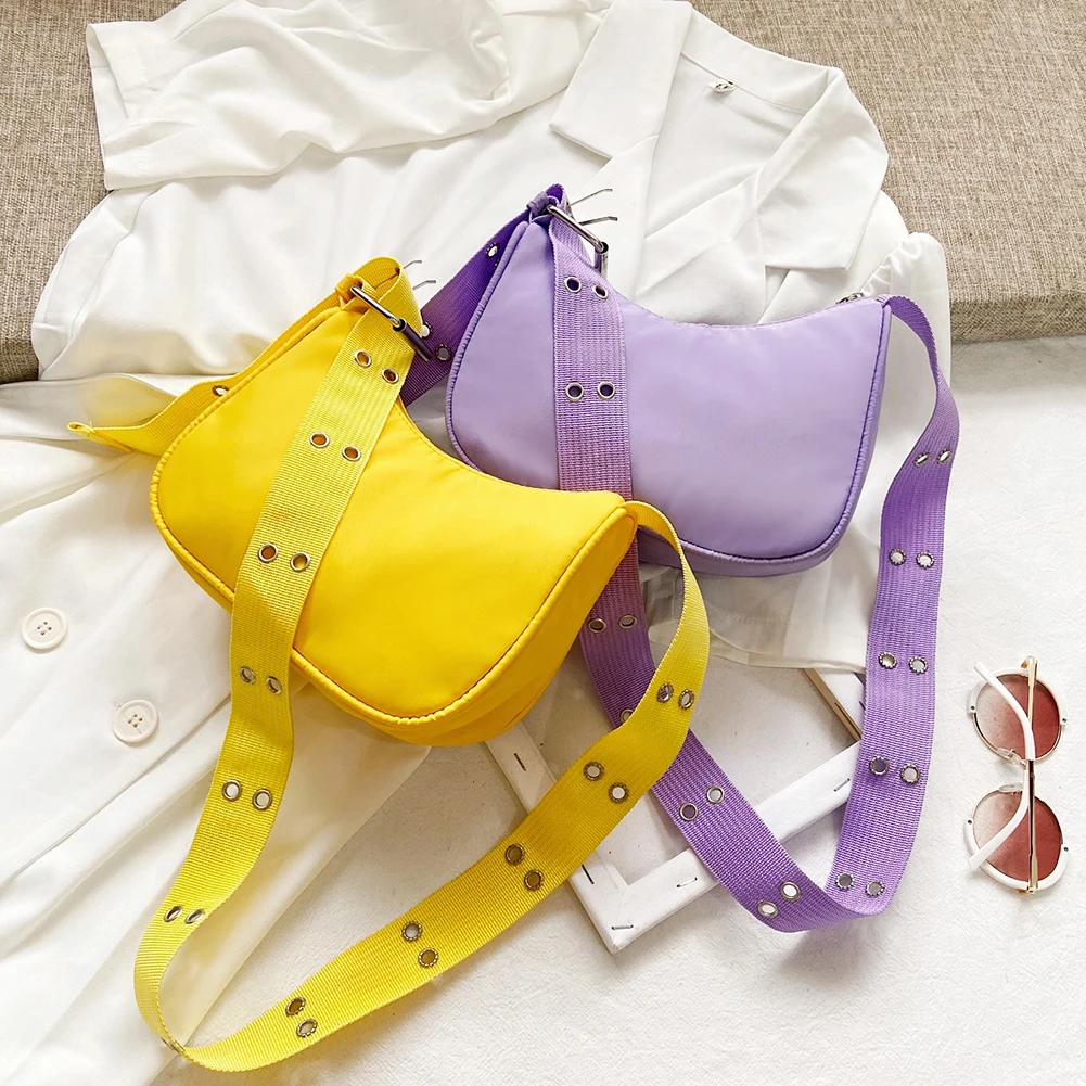 

Casual Nylon Women Messenger Bags Fashion Solid Color Phone Pouch Female Street Daily Zipper Shoulder Crossbody Handbag