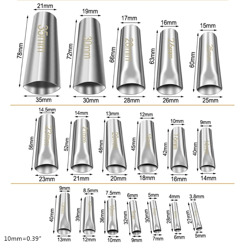 

2021 New 18pcs Caulking Nozzles Applicator Stainless Steel Sealant Caulk Finishing Nozzle