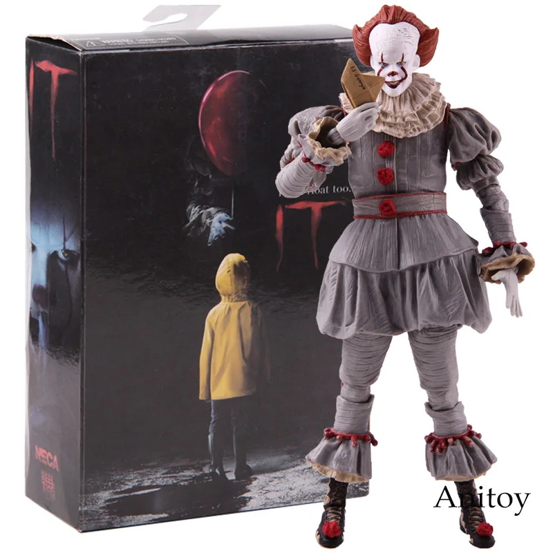 NECA Pennywise Стивен Кинг это Клоун фильм ужасов куклы ПВХ фигурка Коллекционная модель игрушки - Цвет: with colorful box