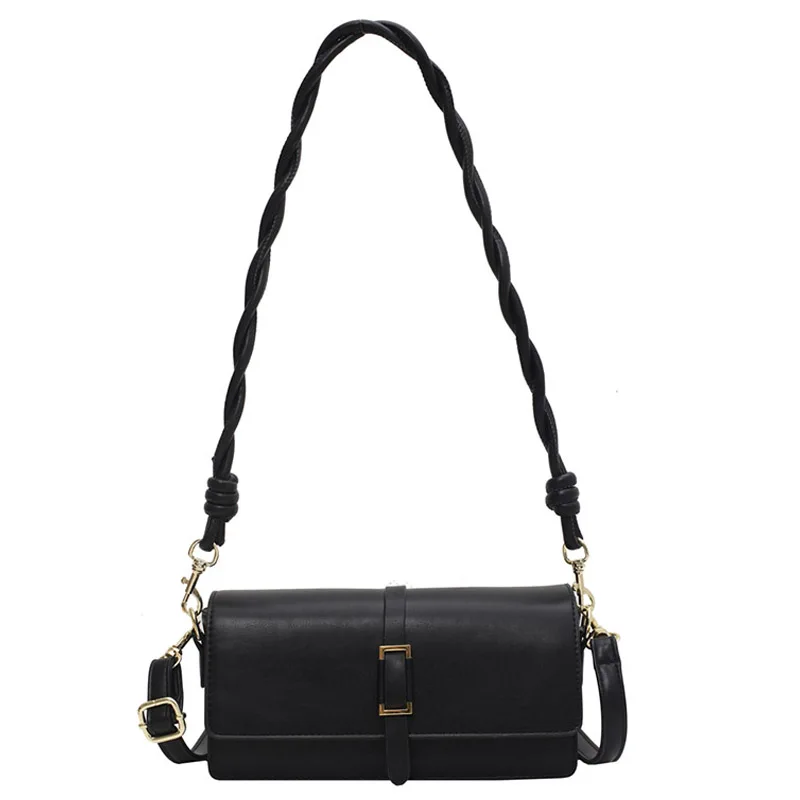 

Solid color retro Fashion Casual bag 2021 New High quality PU Leather Women's Designer Handbag Simple Shoulder Messenger Bags