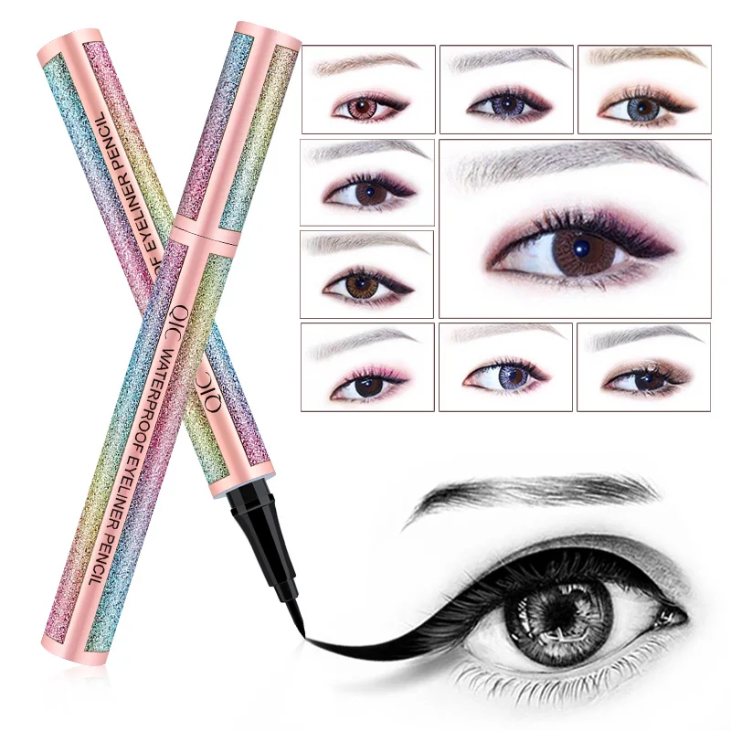 

QIC Waterproof Starry Sky Eyeliner Pencil 24 Hours Long-lasting Liquid Black Eye Liner Pen Non-blooming Smooth Eyes Makeup Tools