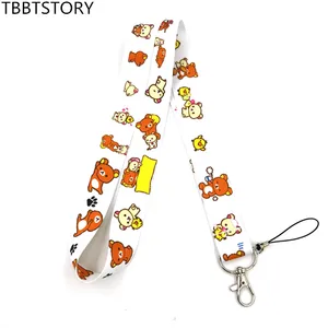 12Pcs Cartoon Kawaii Bear Phone Strap Lanyard For Key Wallet ID Card Badge Holder Neck Straps Keychain Hang Rope Webbing Ribbon