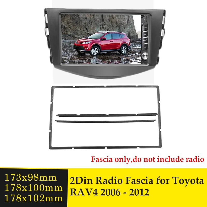 2 Din เครื่องเล่น CD DVD กรอบสเตอริโอวิทยุแผงอะแดปเตอร์ Dash ชุดฝาครอบสำหรับ Toyota RAV4 2006 2007 2008 2009 2010 2011 2012
