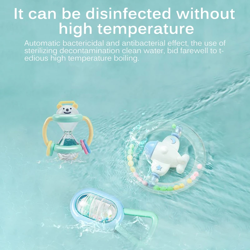 

IKAUOIE 10pcs/Set Montessori Toys Teething Child Education Crib Mobile Baby Teether Toy Boy Girl Rattle Toy Baby