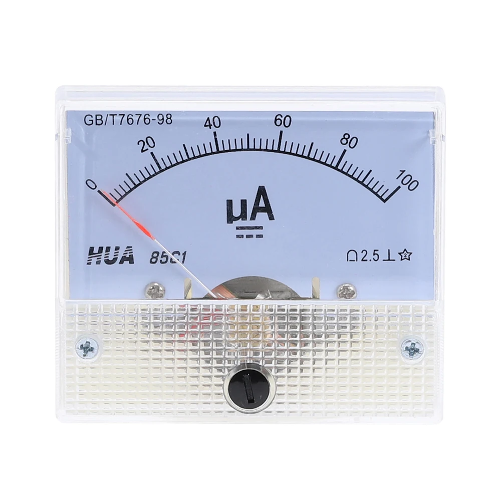 Аналоговый амперметр постоянного тока 85C1-UA 30uA 50uA 100uA 200uA 500uA панельный