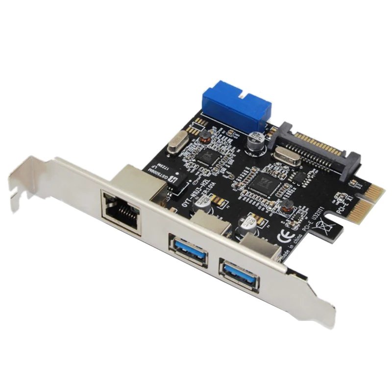 

Адаптер сетевой Ethernet с USB 3,0, 3 порта, 10/100/1000 Мбит/с, PCI-E на RJ45, гигабитный сетевой адаптер LAN