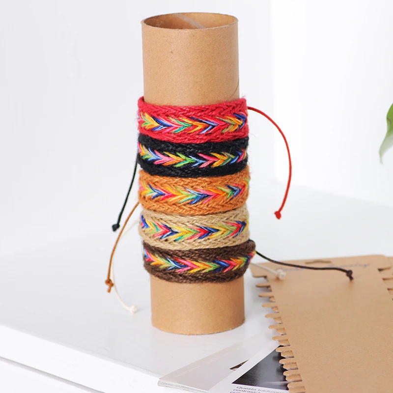 ИмэйСон Модные многослойные браслеты из канатов и гемпа разноцветные на запястье для мужчин, подарки на день рождения.